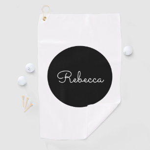 Cool bewerkbare witte script retro-modern ontwerp golfhanddoek