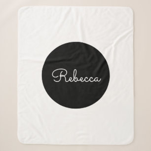 Cool bewerkbare witte script retro-modern ontwerp sherpa deken