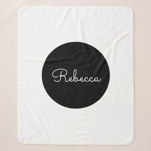 Cool bewerkbare witte script retro-modern ontwerp sherpa deken (Voorkant)