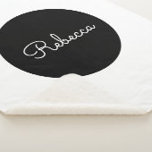 Cool bewerkbare witte script retro-modern ontwerp sherpa deken (3/4)