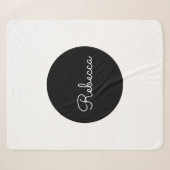 Cool bewerkbare witte script retro-modern ontwerp sherpa deken (Voorkant (horizontaal))