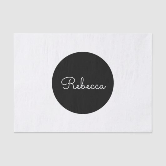 Cool bewerkbare witte script retro-modern ontwerp tissuepapier (Voorkant)