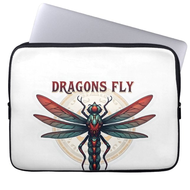 Cool bewerkt Steampunk Libel - Dragons Fly -  Laptop Sleeve (Voorkant)