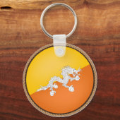 Cool Bhutan-vlaggenzegel Sleutelhanger (Voorkant)