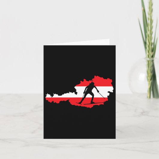 Cool Biathlon Fans Oostenrijk Skiën Kaart (Voorkant)