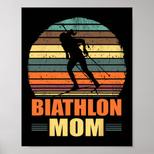 Cool Biathlon Mom Grappig Biatleet Schieten Skiën Poster