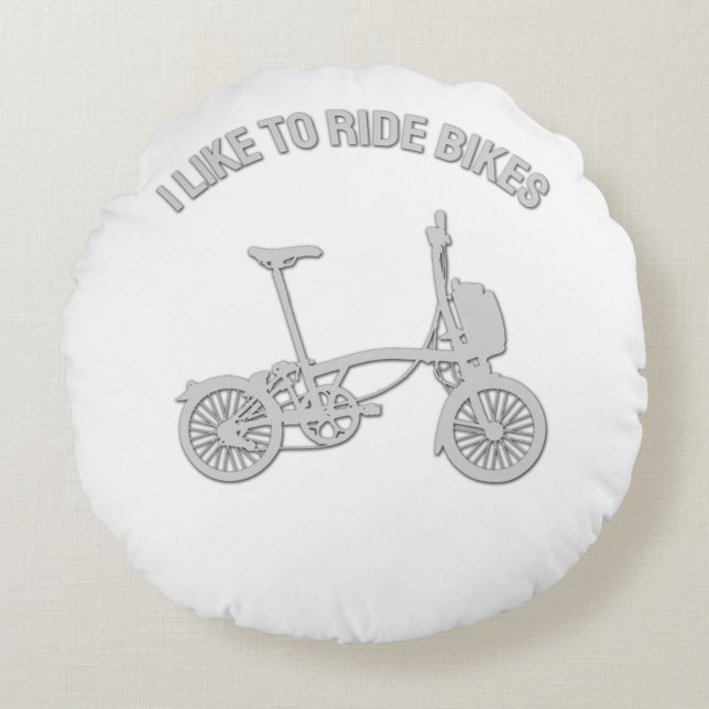 Cool bicycle Design - I Like to Ride Bikes Rond Kussen (Voorkant)