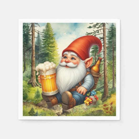 Cool bier gnoom feest servet (Voorkant)