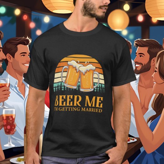 Cool bier me trouwen word kunst t-shirt