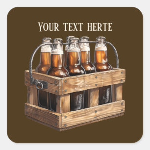 Cool bier tekst toevoegen vierkante sticker