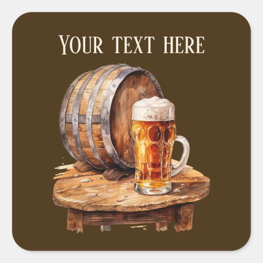 Cool bier tekst toevoegen vierkante sticker (Voorkant)