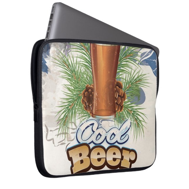 Cool Bier vintage barposter Laptop Sleeve (Voorkant Rechts)