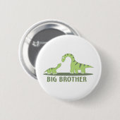 Cool Big Brother Shirt - Dinosaur Theme Ronde Button 5,7 Cm (Voorkant /achterkant)