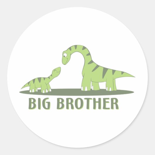 Cool Big Brother Shirt - Dinosaur Theme Ronde Sticker (Voorkant)