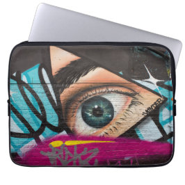 Cool big eye street art Graffiti Uniek plezier Laptop Sleeve