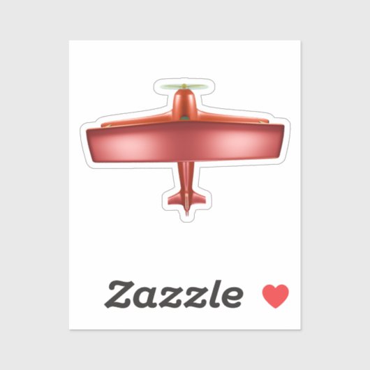 Cool Big Red Plane Custom-Cut Vinyl Sticker (Vel)