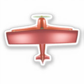 Cool Big Red Plane Custom-Cut Vinyl Sticker (Voorkant)