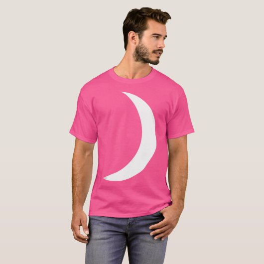 Cool Big White Crescent Moon Astronomie T-shirt (Voorkant volledig)