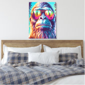 Cool Bigfoot in Hip Zonnebril Canvas Afdruk (Insitu (Slaapkamer))