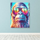 Cool Bigfoot in Hip Zonnebril Canvas Afdruk (Insitu (Houten vloer))