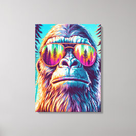 Cool Bigfoot in Hip Zonnebril Canvas Afdruk