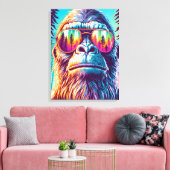 Cool Bigfoot in Hip Zonnebril Canvas Afdruk (Insitu (Woonkamer))