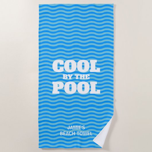 Cool bij het zwembad grappige zomer aangepaste bla strandlaken (Voorkant)