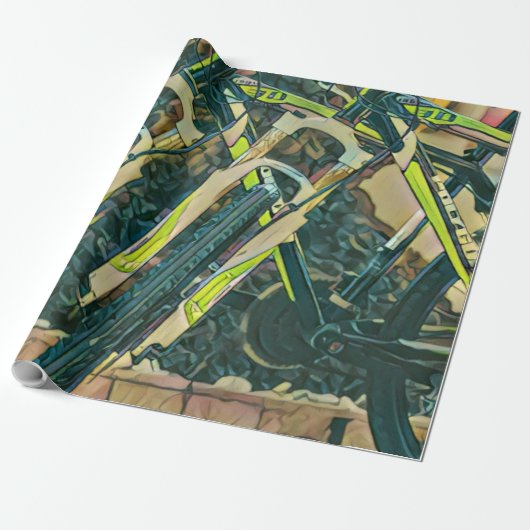 Cool bike artwork cadeaupapier (Uitgerold)