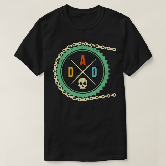 Cool Bike Skull Papa Mountainbiken Rijden Fietsen T-shirt (Design voorkant)