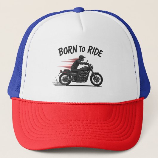 Cool Biker Cadeau - "Born to Ride" Ontwerp Trucker Pet (Voorkant)