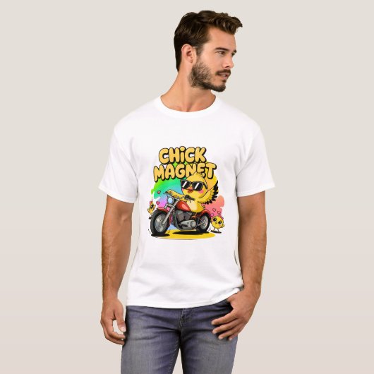 Cool Biker Chick Magnet Easter Shirt (Voorkant volledig)