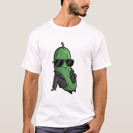 Cool Biker Cucumber T-shirt (Voorkant)