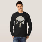 Cool Biker geïnspireerde schedel en Botten T-shirt (Voorkant volledig)