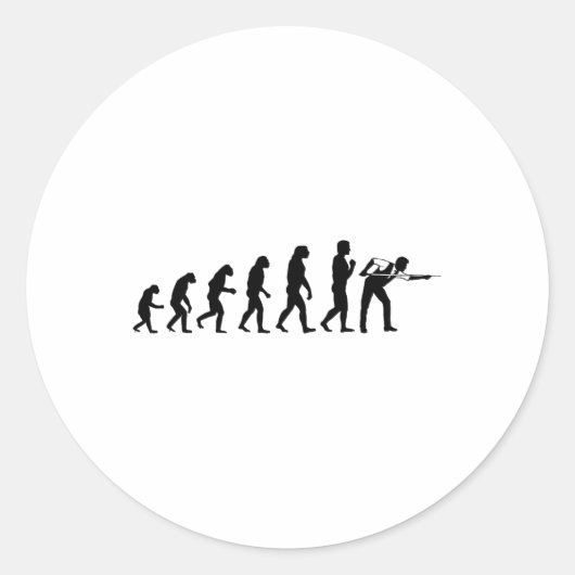 Cool Biljart Evolution Funny Cue LL Stick Player Ronde Sticker (Voorkant)