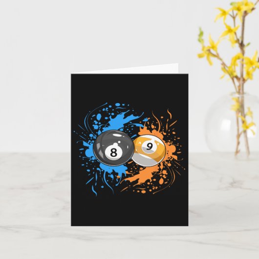 Cool biljart voor 8- LL en 9-LL speler Kaart (Gele Bloem)