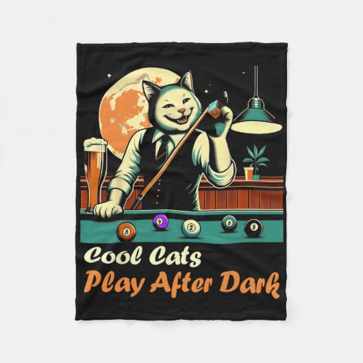 Cool Billiard spelen Kitty Cat Fleece Deken (Voorkant)