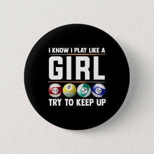 Cool Billiards Art voor damestapel Player 8 Ba Ronde Button 5,7 Cm