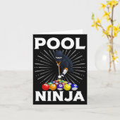 Cool Billiards Art voor mannen Pool Player Ninja Kaart (Gele Bloem)