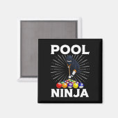 Cool Billiards Art voor mannen Pool Player Ninja Magneet (Voorkant / Achterkant)