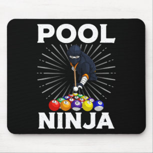 Cool Billiards Art voor mannen Pool Player Ninja Muismat