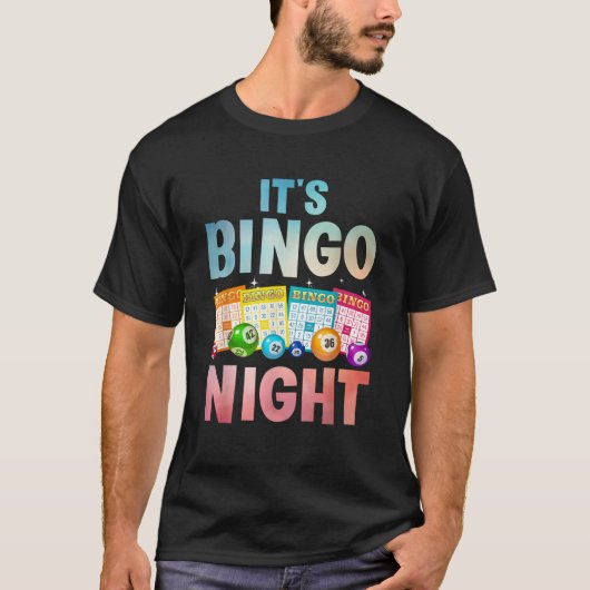 Cool Bingo Night Art voor Mannen Vrouwen Bingo Lov T-shirt (Voorkant)