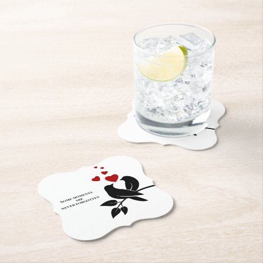 cool birds with hearts kartonnen onderzetters (Insitu)