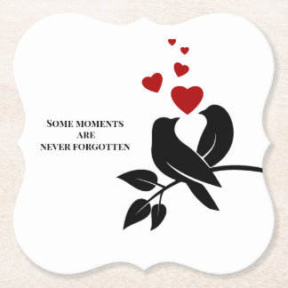 cool birds with hearts kartonnen onderzetters