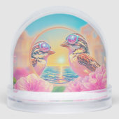 Cool Birds with Sunglasses at Sunset Sneeuwbol (Voorkant)