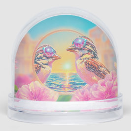 Cool Birds with Sunglasses at Sunset Sneeuwbol