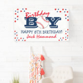Cool 'Birthday Boy' Baseball Sport Happy Birthday Spandoek (Insitu)