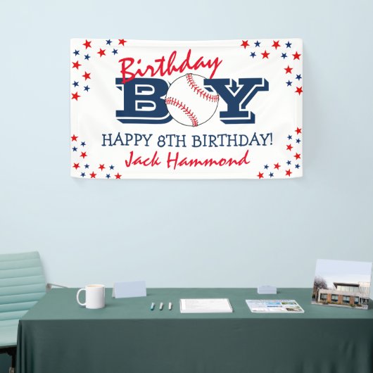 Cool 'Birthday Boy' Baseball Sport Happy Birthday Spandoek (Beurs)