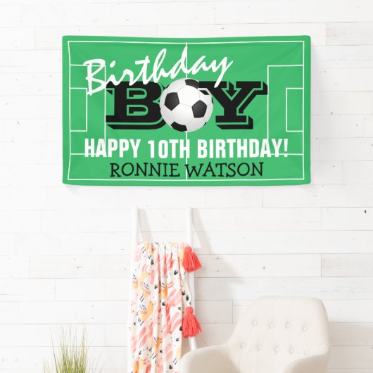 Cool Birthday Boy Football Soccer | Fijne verjaard Spandoek (Insitu)