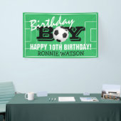 Cool Birthday Boy Football Soccer | Fijne verjaard Spandoek (Beurs)