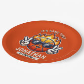 Cool Birthday Boy with Basketball Theme Papieren Bordje (Gekanteld)